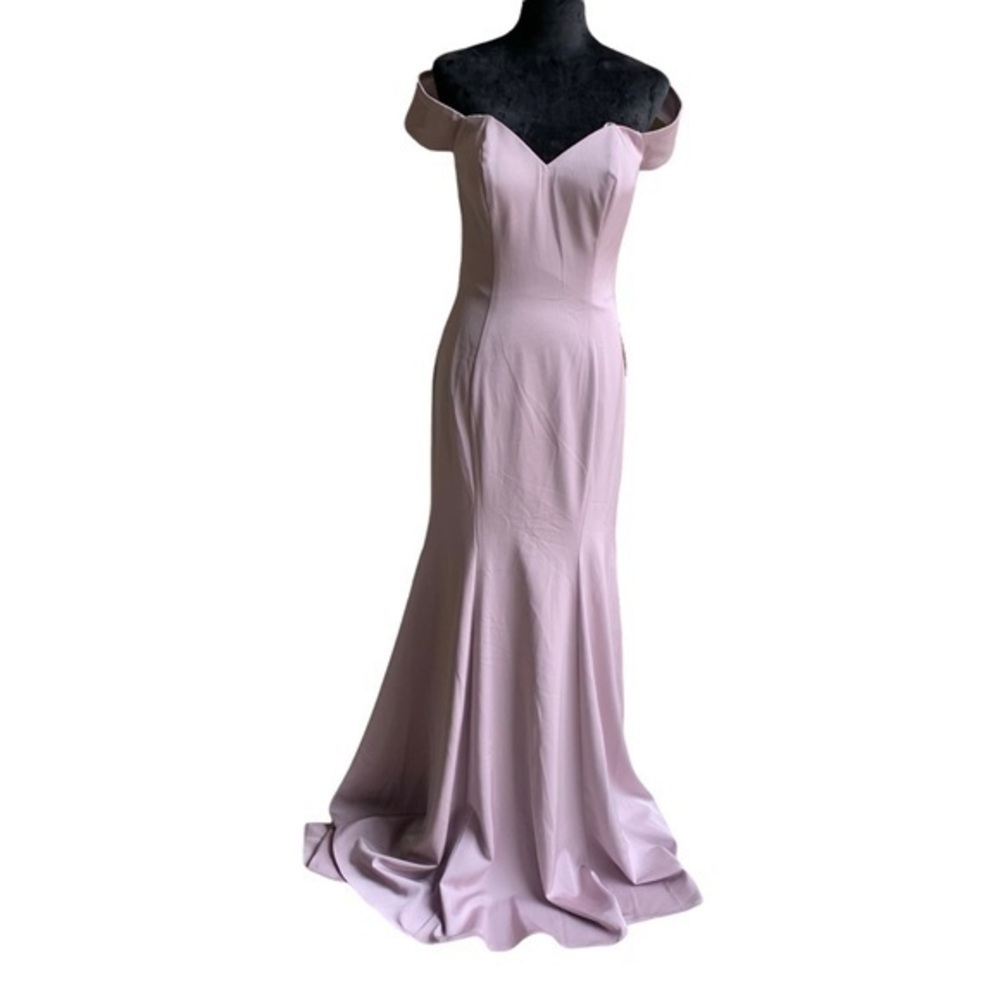 Gown Sweetheart Capsleeves Long Fitted Rose Formal Event